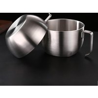 3 in 1 304 Stainless Steel Instant Noodle Bowl LFGB Certification 1100ml Ramen Bowl with 800ml Cover Heat Insulation Dinerware