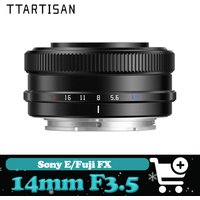 TTARTISAN 14mm F3.5 Auto Focus Lens Wide Angle Full Frame Camera Lens Compatible with Sony A5000 A6100 A7RM2 A1II Fuji X-T10
