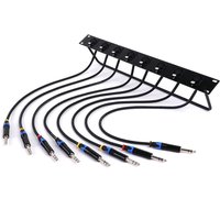 D-Type 3Pin XLR Female Panel Mount to 6.35mm 1/4 Inch TRS Jack Pass Through Adapter Cable,1U 8-Way Cabinet XLR Audio Jumper Rack