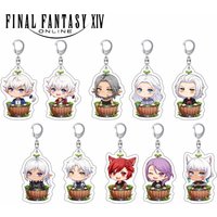 HOT Game Final Fantasy XIV Acrylic keychains Decor Ornament Collection Fans Gift Pendants for backpacks,phones car 6cm
