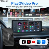 Ottocast Car AI Box Play2Video Pro Wireless CarPlay & Android Auto Dongle For Multimedia AI TV Box Built-in Video App Streaming