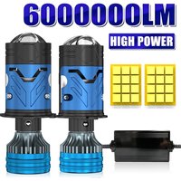 H4 LED Headlight Bulb Projector Lens CANBUS Super Bright 6000000Lm 6500K Turbo Fan Car Light 9003/HB2 For Cars/Motorcycles
