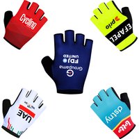 AliExpress EFAPEL Blue FDJ 2026 Sports Cycling Gloves Half Finger Men Women Team UAE Road Bike Gloves Running Fitness Gym Riding Bicycle Gloves