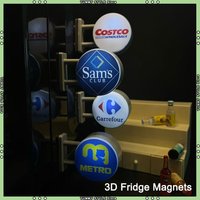 3D Mini Supermarket LED Signboard Fridge Magnet DIY Neon Sign Magnetic Sticker Lighted Advertisement Board Home Decor Accessory
