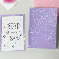 50pcs Laser heart shaped Design card protector , sparkling card protector For Id, School Passes, Photos& Gaming Cards