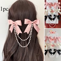 1 Piece Pearl Bow Hair Accessory – Hair Clip, Hairpin, and Chain, Suitable for Women with Thick or Thin Hair The Perfect Gift for Women