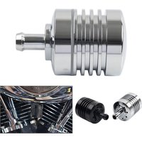 Universal Motorcycle Vented Engine Motor Breather Canister For Harley Custom Application Aluminum Chrome/Black