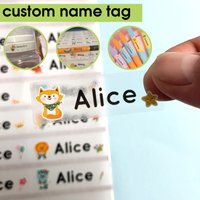 Customize Name Tag Sticker Waterproof Personalized Label for Children Bottle School Office Stationery Variety of Shape