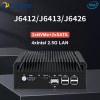 Topton 4x2.5G Solid Firewall Computer Fanless Mini PC Intel Celeron J6413 J6412 NAS Server 2xM.2 NVMe 2xSATA 1xTF Type-C 5xUSB