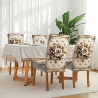 Stretch Dining Chair Cover Classic Elegant Rococo Style Art Deco Removable, Washable, Home Dining Chair Cover