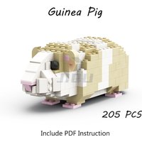 205 PCS Guinea Pig Model Set Building Blocks Cute Pet Animal MOC Bricks Creative Children's Toy Birthday Gift Christmas Present