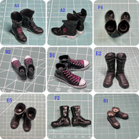1/12th 3ATOYS Mr. Stone Black Solid Shoe Boots PVC Material Accessories For 6" Action Figure Doll Collect