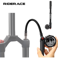 RIDERACE Bicycle Fork Pump With Gauge High-pressure Portable Hand Tire Inflator Bike Air Shock Pump Schrader Presta Valve AV FV