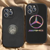 Car M-Mercedes-Ben-z-Backs Leather Phone Case For IPhone 16 16e 15 14 13 12 11 Pro Max Plus Mini Cover