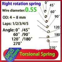 10Pcs Wire Diameter 0.55MM Right Rotation Torsion Spring 304 Stainless Steel Torsion Spring Number of Turns 1/2/3/4/5 Turns