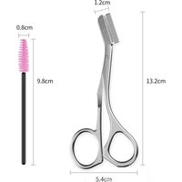 Stainless Steel Eyebrow Scissors With Eyebrow Comb High Quality Makeup Scissors Eyebrow Trimming Knife Hair Remover Shaver Tool