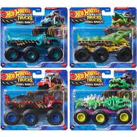 Original Hot Wheels Car Monster Truck Big Rigs The 909 Cage Rattler Mega Wrex Tiger Shark Vehicle Model Boys Toys Birthday Gift