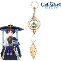 Genshin Impact Keychains Wanderer Vision Of God Keychain Cosplay Venti Nilou Scaramouche Eula Pendant Key Chains Costumes Props