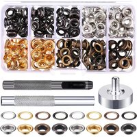 100/200Sets 6mm Metal Eyelet with Washer Leather Craft Repair Grommet Round Eye Rings For Clothes Shoes Bag Leather Crafts DIY