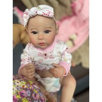18Inch Lifelike Full Body Silicone Vinyl Girl Raven Washable Reborn Baby Doll With Painted Hair Bebe Reborn Toys Christmas Gift