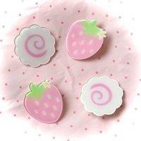 Fish Cake Cat Biscuit Acrylic Hair Clip Strawberry Cotton Candy Fish Cake Hair Clip Girly Bangs Clip Hair Accessory Cute Gift
