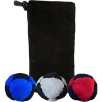 Classic Footbag Hacky Sack 3-Pack with Carry Pouch,Sand-Filled 8-Panel Synthetic Suede Footbag Set for Beginners &Player
