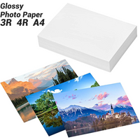 180/200/230gsm Glossy Photo Paper 3R/4R 100 Sheets Compatible with Inkjet Printers Photo Printing Paper Grey Back