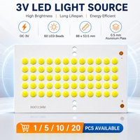 20~1PCS 3V 6W Solar Chip Light Source White Light LED COB 60 Beads Integrated Chip Portable Camping Light LED Bulb Accessories