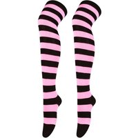 A pair of striped long stockings cross-border new zebra striped long tube knitted socks Lolita girls knee high thigh socks
