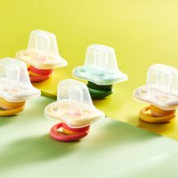 1PC Cartoon Pattern Food-grade Silicone Pacifier BPA-free Silicone Dishwasher Safety Pacifier with Dust Cover