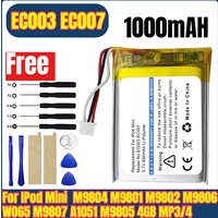 New EC003 EC007 Battery for IPod Mini M9804 M9801 M9802 M9806 W065 M9807 A1051 M9805 4GB MP3/4 1st 2nd Gen + Free Tools