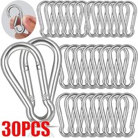 30/1PC Spring Snaps Hooks M4 M5 M6 M8 Carabiner Clips Rope Connector Link Buckles Outdoor Camping Spring Snap Keychains Hook