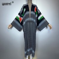 WINYI tradition print Kimono muslim woman dresses Cardigans beach outfits kaftan cover up evening dress abaya dubai luxury