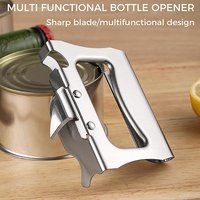 2-in-1 Can Opener Multifunctional Bottle Opener Stainless Steel Beef Can Opener Evaporated Milk Can Knife Beer Bottle Opener