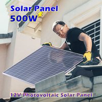 500W 1000W Solar Panel Kit 12V 100A Controller USB Port Portable Battery Charger for Outdoor Camping RV Mobile Boat Waterproof