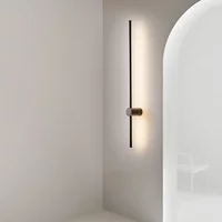 Modern LED Long Wall Lights for Bedroom Black Home Decoracion Bedside Wall Lamps Minimalist Living Room Hallways Interior Sconce