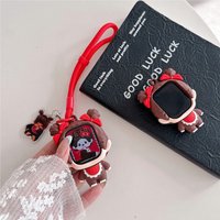For Apple Watch Sport 1/2/3/4/5/6/7/8/9th Gen S10 S11 Ultra SE 38/45/41/44/42/46/49mm Cute 3D Doll Silicone Lanyard Kids Case