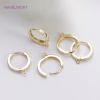 14K Gold Plated Round Hoop Earring Clasps Fitting Base Findings,Clasp For Earrings,DIY Jewelry Making Accessories Wholesale
