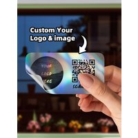 1~100pcs Logo QR Code Stickers Rectangle Thank You For Order Social Media Scan Me Waterproof Custom