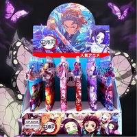 6Pcs/Set Demon Slayer Gel Pens Anime Cartoon Kimetsu No Yaiba Kamado Tanjirou Nezuko 0.5mm Black Ink School & Office Supplies