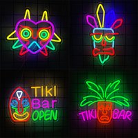 Tiki Beer Led Neon Sign, Mask Icon Beer Bar Business Decor, Used For Man Caves, Restaurants, Parties, Clubs Art Wall Lamps.
