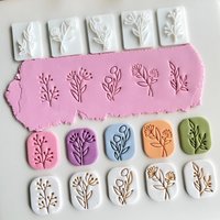 Botanical Leaf Polymer Clay Stamps Cutters Boho Green Leaf Stamp Embossing DIY Earrings Pottery Dangle Clay Jewelry Making Tools