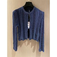 Silver Thread Wave Design Women's Knitted Cardigan Bright Stripe Two-Piece Set Casual Style Long Sleeve Button-Up Regular Fit