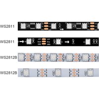 Bande lumineuse LED RGB WS2811 WS2812B 5050, 30/60 diodes/m, pixels adressables individuellement intelligents, IP30 IP65 DC5V DC12V pour la décoration