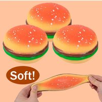 Realistic Hamburger Squeeze Toy, Soft Stress Relief Fidget Ball for Anxiety, Pinch Decompression Sensory Toy for Adults