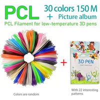 3D Printing Pen PCL Filament 1.75mm Multicolor Set with Creative Drawing Album Universal 60-100℃ For 3D Pen Brush Line Material