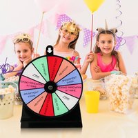 Prize Wheel 12 Slots Spin The Wheel Erasable Fortune Roulette Tabletop Board for Carnivals Classroom Family Night Corporate