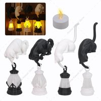 3D Printed Cat Dog Shelf Hook with Lantern Figurine Statue Cartoon Animal Creative Lamp Bedside Decor Night Light Birthday Gift