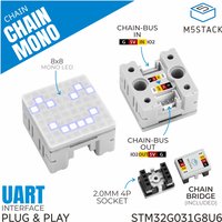 M5Stack Official Chain Mono Matrix with 8x8 LEDs-White