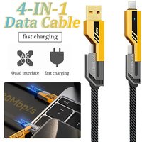65W Multi 4 in 1 Super Fast Charging Cable for Type C USB ios15 Charger Cord PD 27W 11 12 13 14 15 Promax